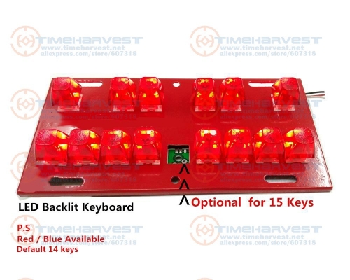 100 pcs Good quality Red / Blue LED Illuminated button keyboard for casino slot game cabinet coin operator arcede game machine 
