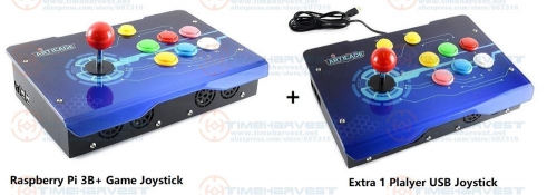 Raspberry Pi 3B plus Family Game Console with USB Joystick for 2 player TV Fighting Arcade Joystick with 4 cores CPU HDMI Output