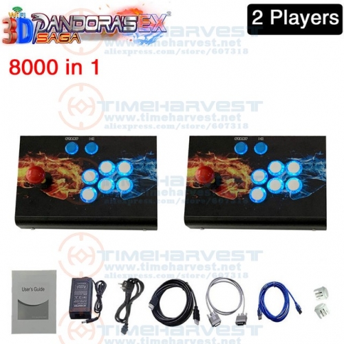 3D WIFI Pan-dora Saga EX 8000 in 1 Save Function Multiplayer Joysticks Arcade Pan-dora Box Retro Game Console Cabinet 4 Players