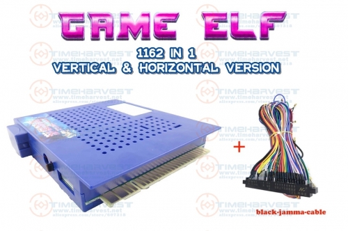 Game Elf 1162 in 1 with Jamma harness for 3 side game table vertical flip screen & horizontal games for 3 side cocktail machine