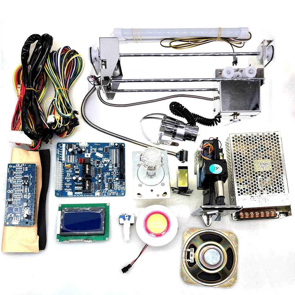 DIY Crane Vening Machine Kit With Main Game Board 27.5cm Gantry Mini Claw Power Supply Joystick LED Buttons Coin Acceptor Sensor