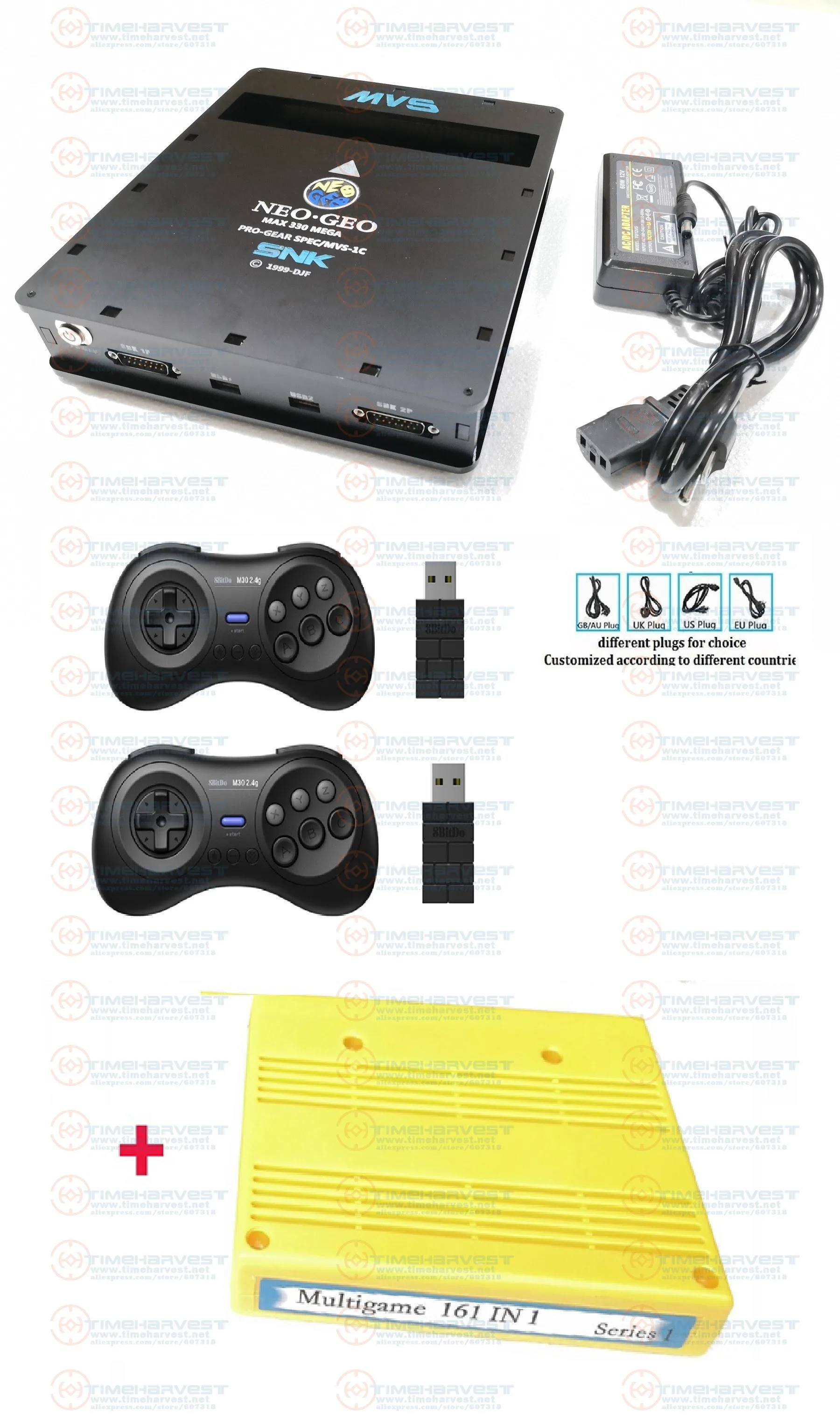 CBOX MVS console SNK NEOGEO CMVS with 2pcs 8BitDo 2.4G USBWireless joypad &amp; 161 in 1 game cartridge Arcade Family Party TV games
