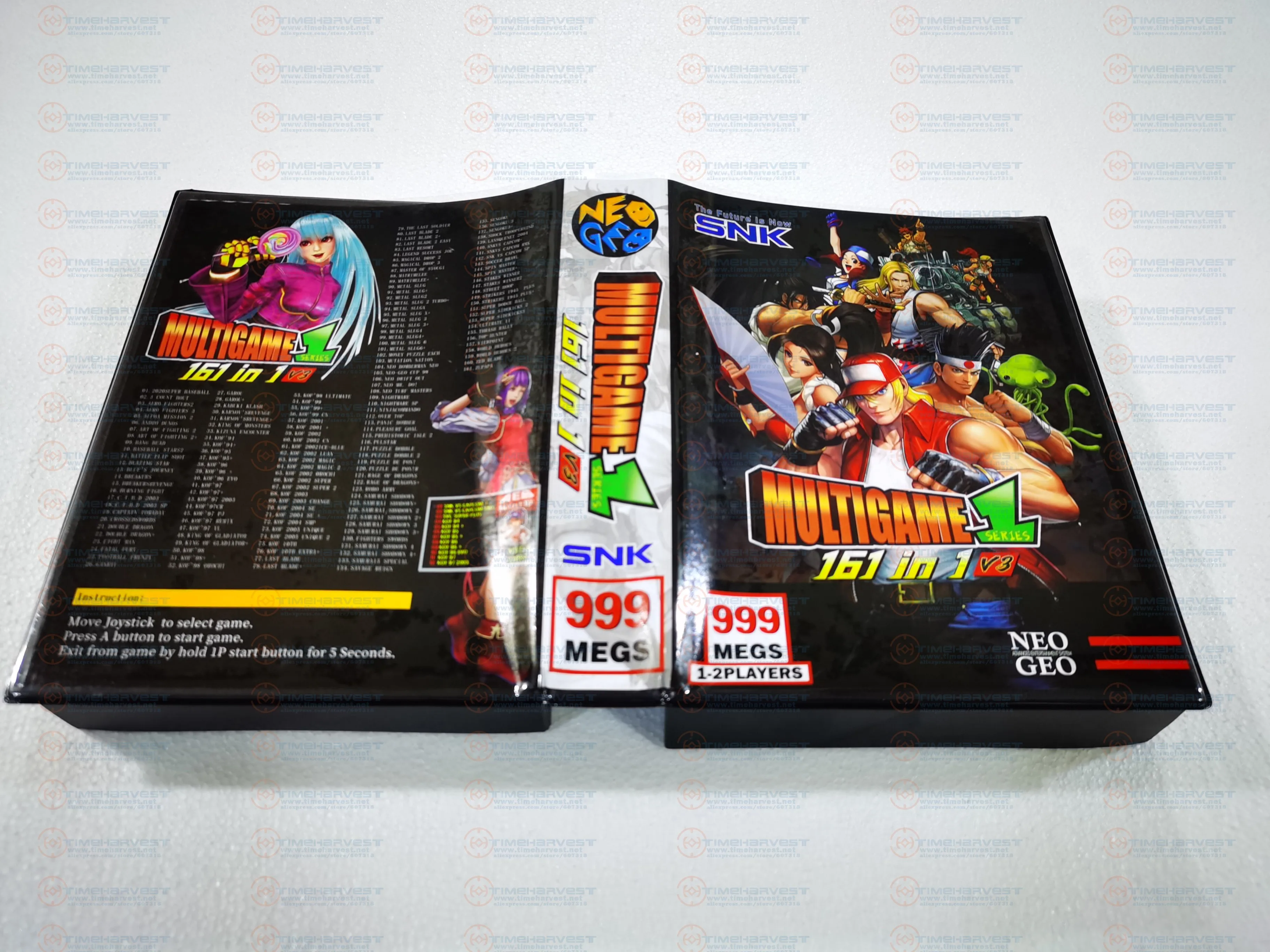 Neo Geo AES Shockbox Retro Arcade Cartridge Protection Case Shockboxes with Art Cover for Original AES Game Card MVS Cartridge