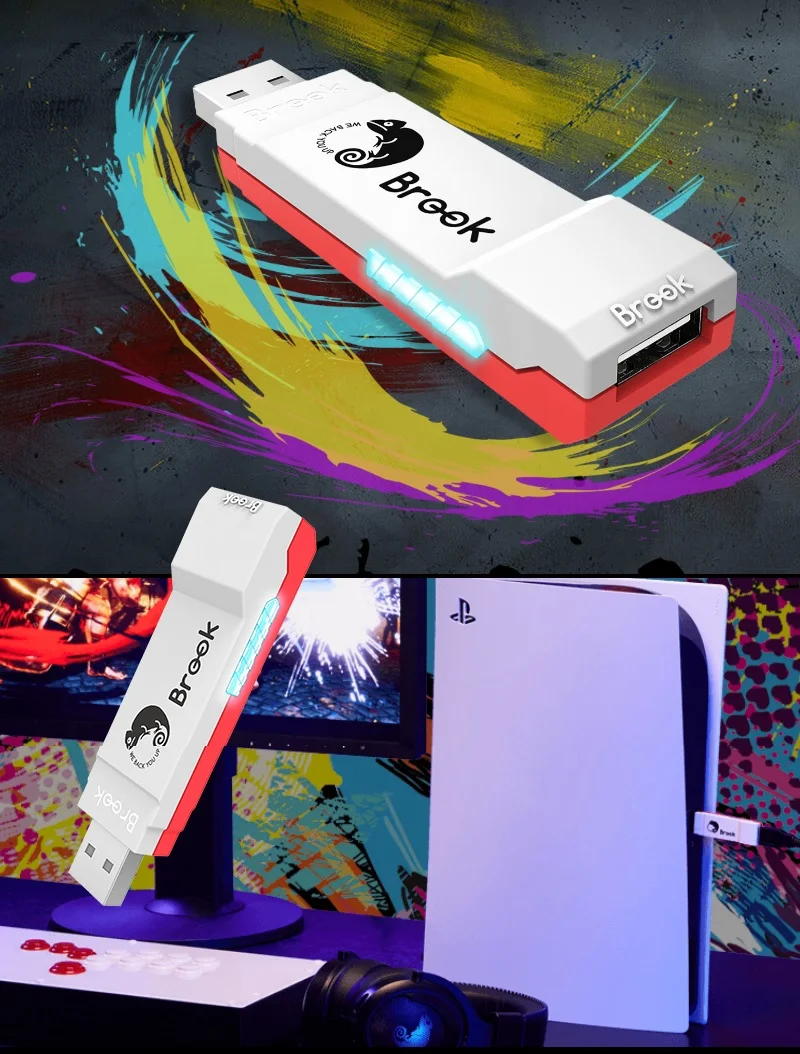Brook Wingman FGC Converter USB Wired Arcade Fight Stick Hitbox