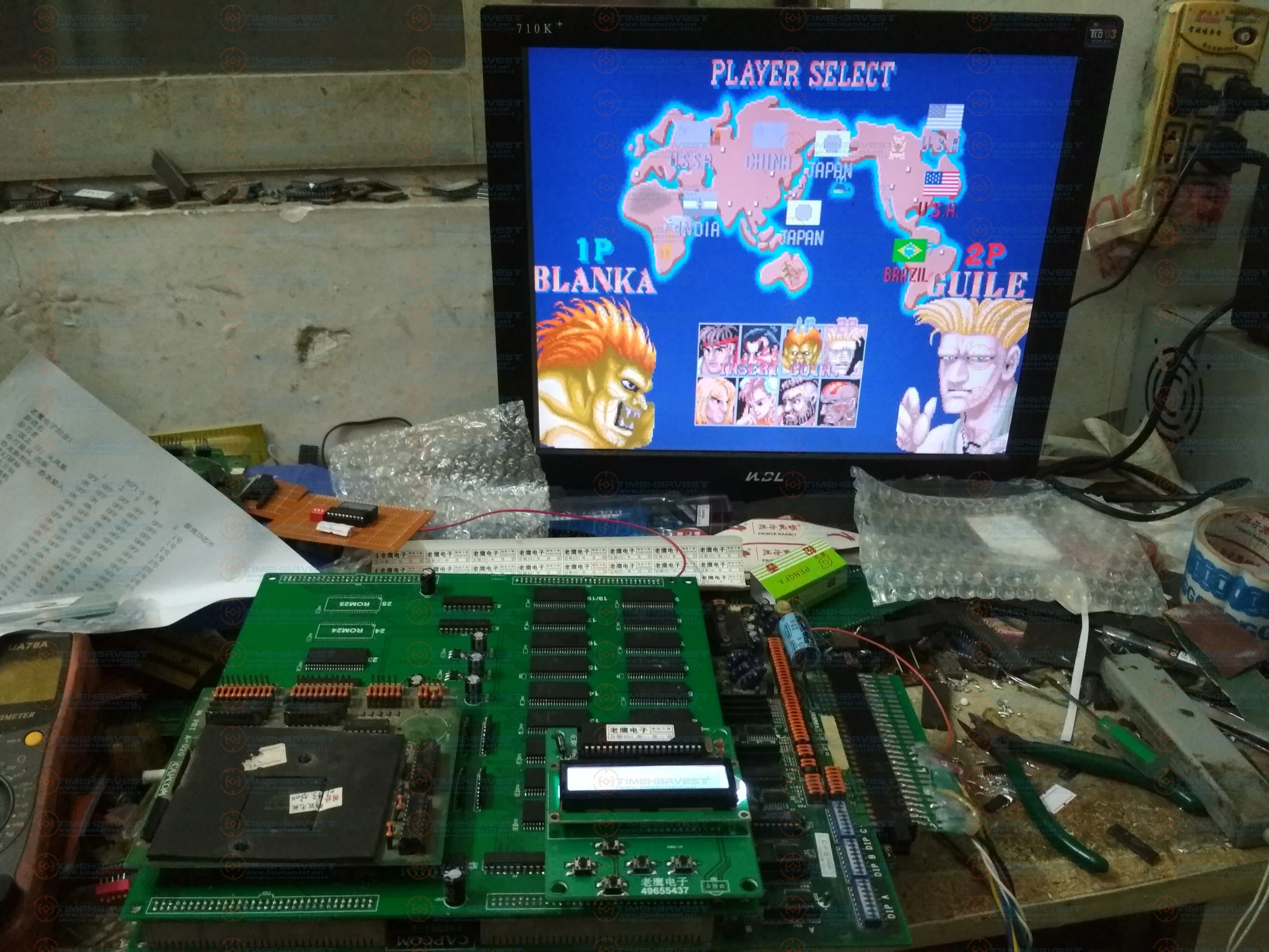 Second-hand CPS1 PCB Conversion Arcade Game 50 in 1 CPS1 Motherboard with 50 Games Street Figher / Final Fight Forgotten Worlds