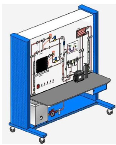 7-Intercambiadores de calor en el circuito de refrigeración Equipo de entrenador de aire acondicionado Equipo de formación didáctica para laboratorio escolar
