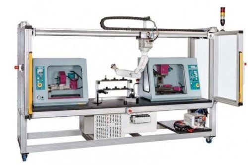 Sistema robótico Sistema integrado de manufatura e manuseio por computador Equipamento de treinamento em mecatrônica vocacional