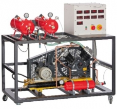 Équipement didactique de compresseur à deux étages pour l'équipement de formation en ingénierie des fluides de laboratoire scolaire