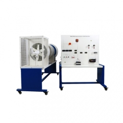 Conversión de energía en una central eólica. Equipo educativo escolar. Banco de trabajo para formadores profesionales. Equipo de formación en energías renovables.