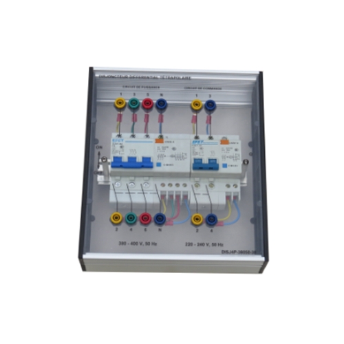 Disjuntor diferencial, equipamento de laboratório escolar, equipamento didático educacional, equipamento de treinamento em eletricidade.