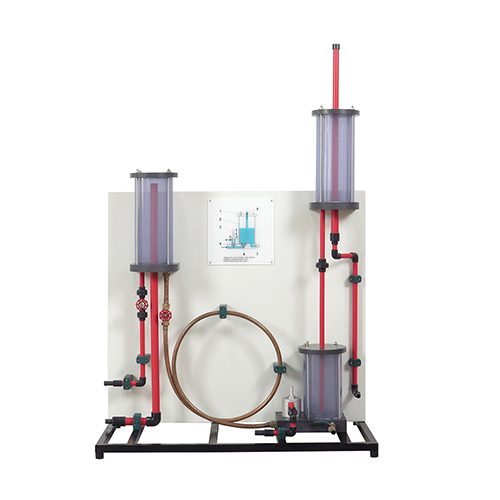 Banco de trabajo para la enseñanza de bombeo de cilindros hidráulicos mediante choque hidráulico, banco de formación escolar, equipo de experimentación de mecánica de fluidos