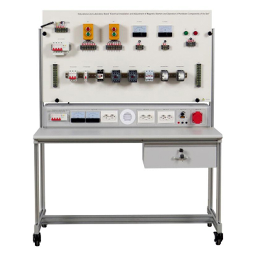 Educational and Laboratory Stand "Electrical Installation and Adjustment of Magnetic Starters and Operation of Hardware Components of the Set" Didactic Equipment Teaching Workbench Electrical Training Equipment