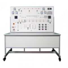 Banco didáctico de simulación de línea trifásica con modelo pi + transformadores. Equipo de formación profesional. Banco de trabajo educativo. Equipo de formación eléctrica