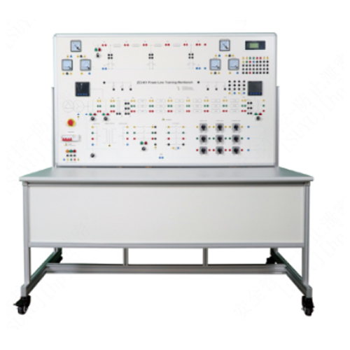 Banc didactique de simulation de ligne triphasée avec modèle pi + transformateurs - Matériel de formation professionnelle - Banc pédagogique - Matériel de formation électrique