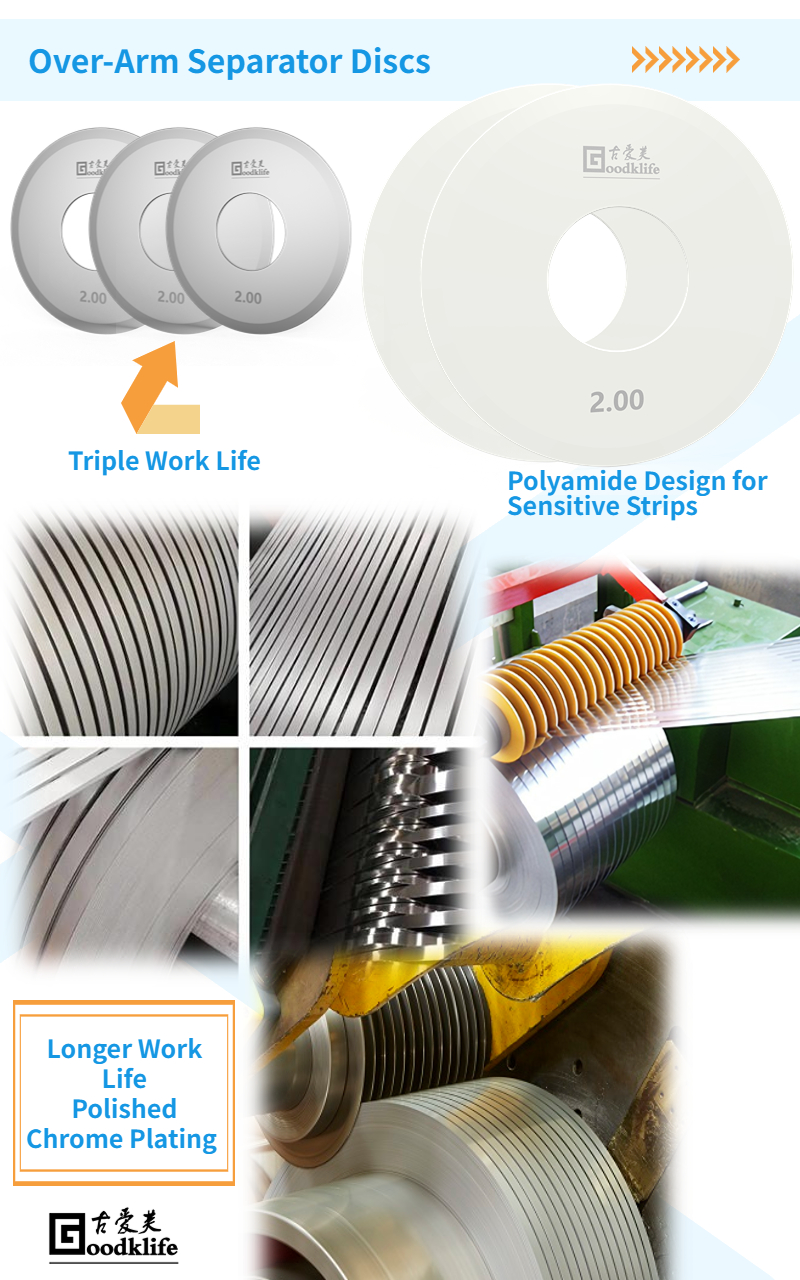 Over-Arm Separator Discs for Metal Coil Slitter