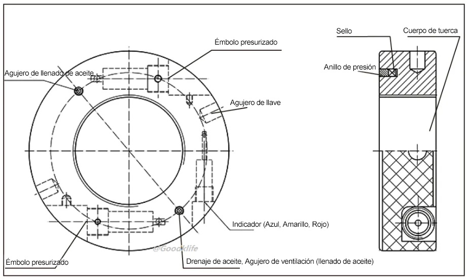 La composición de tuerca hidráulica de Allen Key