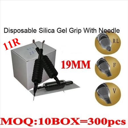 300pcs 11R Disposable grips with needles 19MM