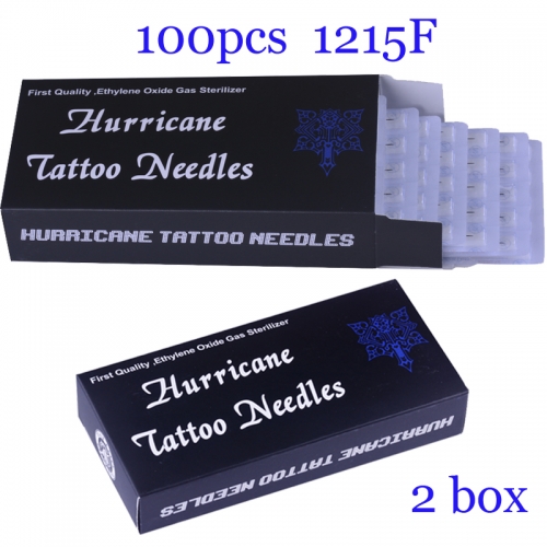 100Pcs Flat Super Quality Hurricane Tattoo Needles 1215F with 2BOX