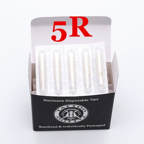 5RT- Hurricane White Plastic Disposable Tips, Box of  50PCS