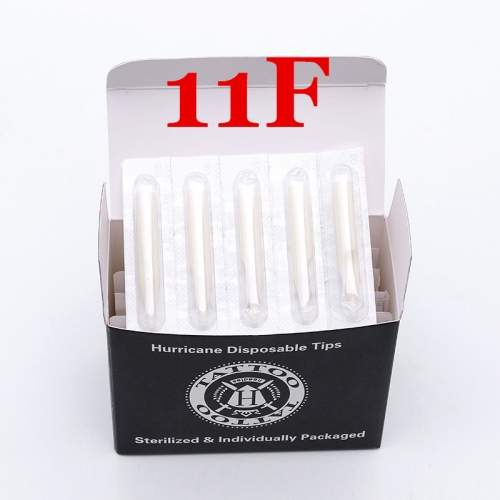 11FT- Hurricane White Plastic Disposable Tips, Box of  50PCS