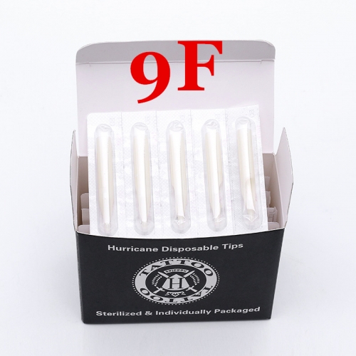 9FT- Hurricane White Plastic Disposable Tips, Box of  50PCS