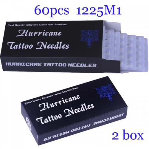 100Pcs Single Stack Magnum Super Quality Hurricane Tattoo Needles 1225M1 with 2BOX
