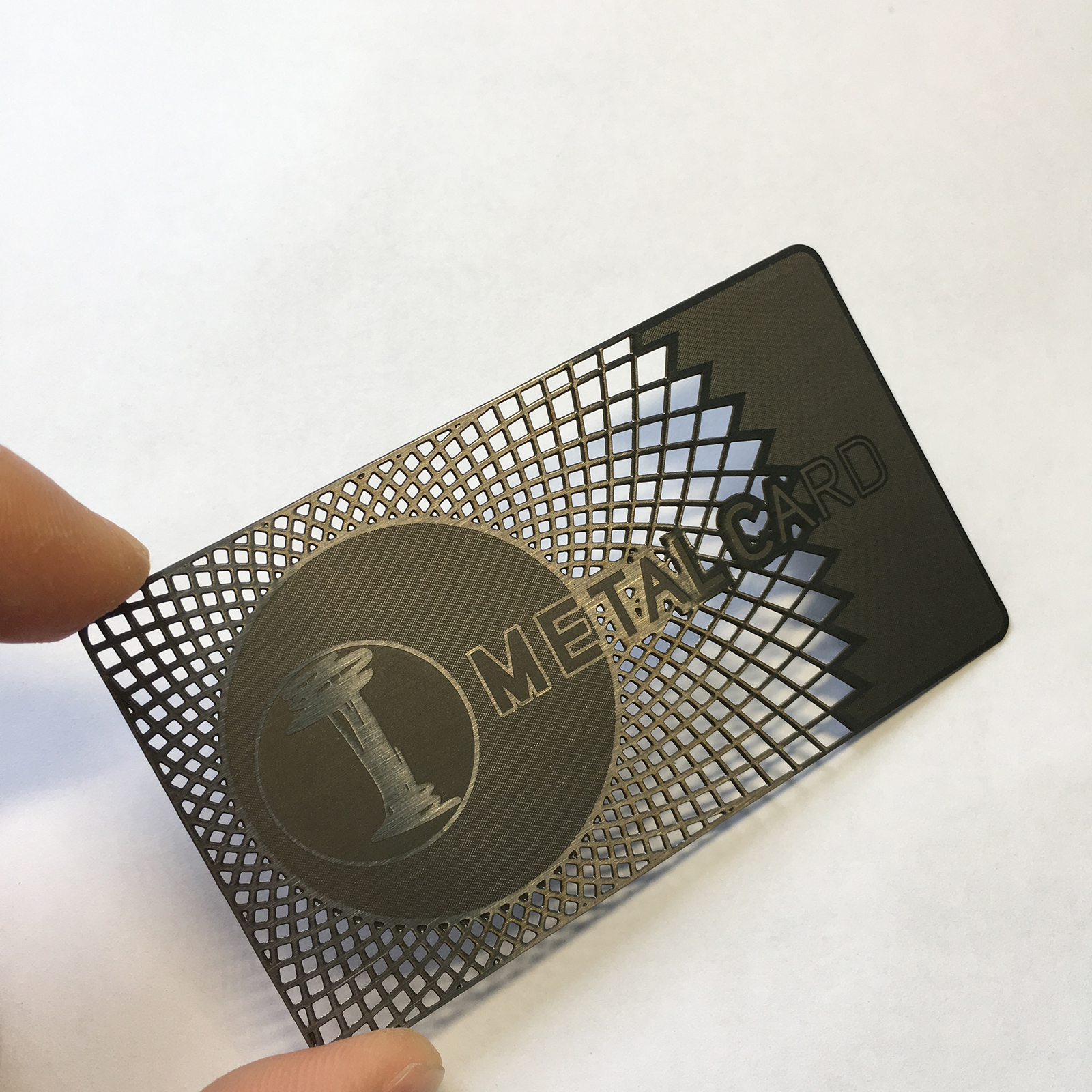 Brushed gun metal metal business card