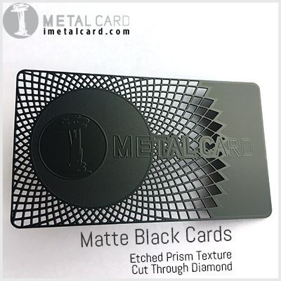 Matte black business card made out of stainless steel