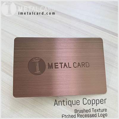 Antique copper metal card