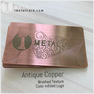 Antique copper metal membership card