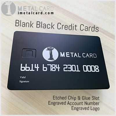 Blank matte black metal credit card