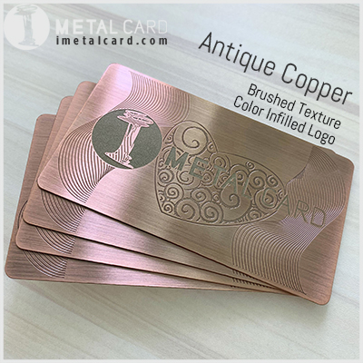 Brushed stainless steel copper card