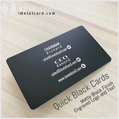 Black metal business card