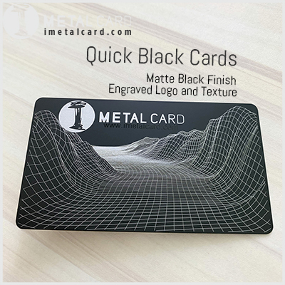 Matte black metal quick business card