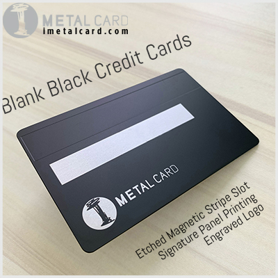 Black credit card made out of stainless steel