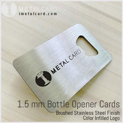 Custom logo engraved metal bottle opener business card