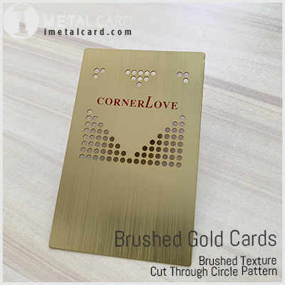 Brushed metal gold business card
