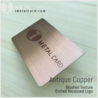 Custom logo metal copper card