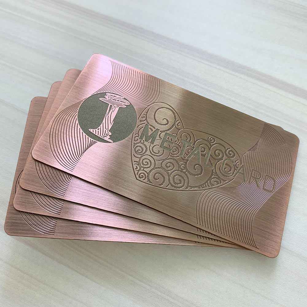 copper metal business cards