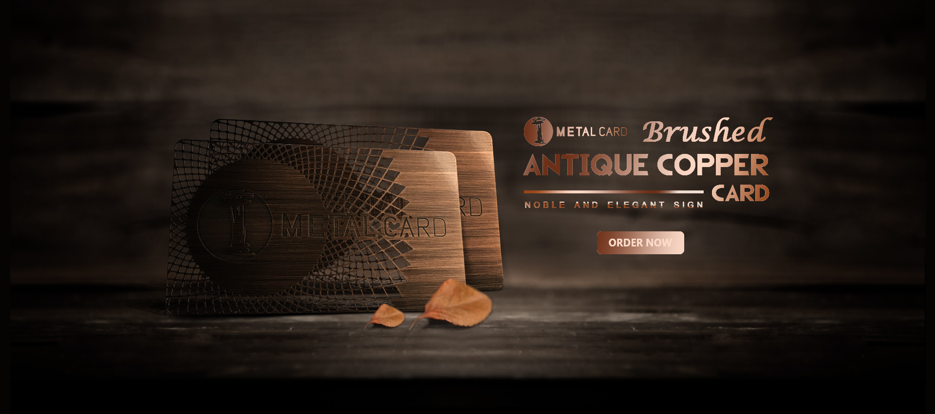 Brushed antique copper stainless business cards