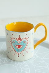 Hand-Painted Sun Stoneware Mug