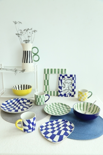 Playful Irregular Checker Tableware