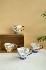 Exquisite Flower Hand-Painted Mugs