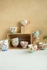 Exquisite Flower Hand-Painted Mugs