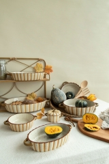 Soft Earthy Tone Speckled Pumpkin Cookware