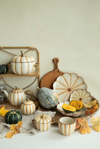 Soft Earthy Tone Speckled Pumpkin Cookware