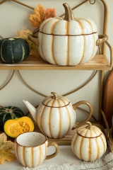 Soft Earthy Tone Speckled Pumpkin Cookware