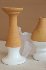Wooden Texture Taper Candleholders