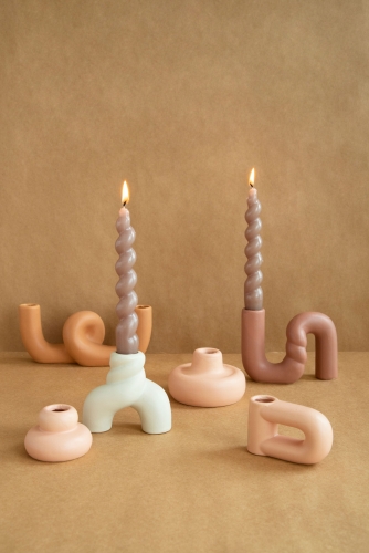 Chic Rope Ceramics Candleholders