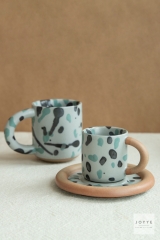 Dusty Cold Green Splashed Dinnerware Collection
